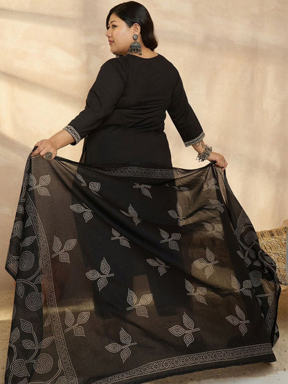Indyancart Women's Ethnic Motifs Regular Kurta with Palazzos & With Dupatta