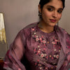 Dhiyona IE Women Ethnic Motifs Embroidered Regular Thread Work Chanderi Cotton Kurta with Trousers & With