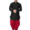 Men's Black Silk Blend Pathani Kurta and Dhoti Set