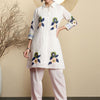 Dhiyona IE Women Floral Embroidered Regular Thread Work Pure Cotton Kurta with Trousers