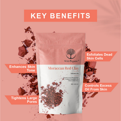 Wild Organic Moroccan Red Clay Powder