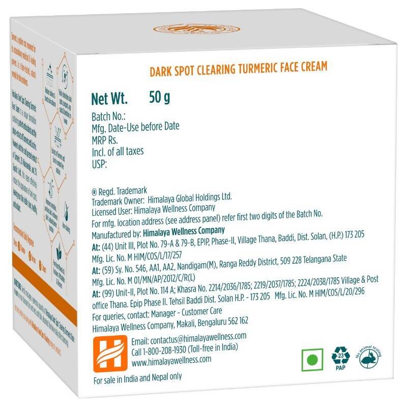 Himalaya Dark Spot Clearing Turmeric Face Cream - Indyancart
