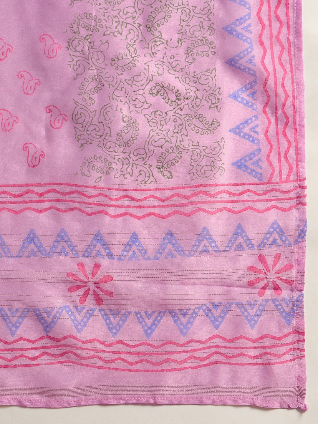 Indyancart IE Floral Embroidered Thread Work Straight Kurta With Trousers & Dupatta