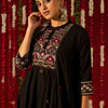 Dhiyona IE Women Ethnic Motifs Embroidered Regular Thread Work Pure Cotton Kurta with Trousers & With Dupatta