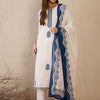 Dhiyona IE Women Floral Embroidered Regular Thread Work Pure Cotton Kurta with Trousers & With Dupatta