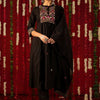 Indyancart IE Women Ethnic Motifs Embroidered Empire Thread Work Pure Cotton Kurta with Trousers & With Dupatta