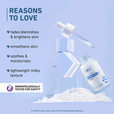 Plum 10% Niacinamide Brightening Face Serum With Rice Water - Fades Blemishes & Dark Spots, Beginner Friendly