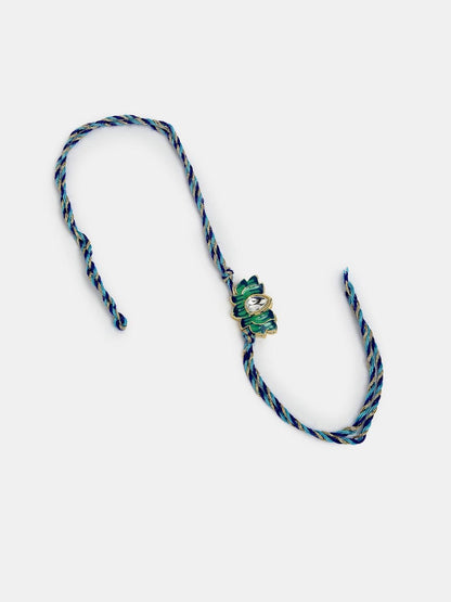 Anouk Unisex Set Of 2 Turquoise Blue Lotus Shape Kundan-Studded Handcrafted Rakhi Set