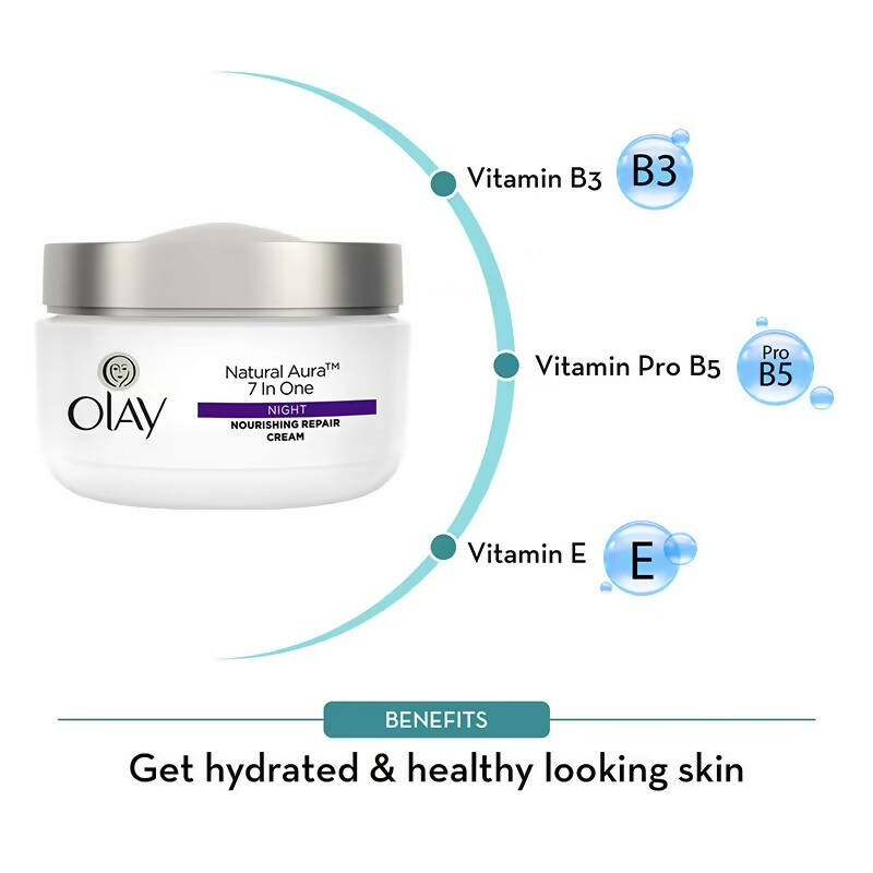 Olay Natural Aura 7 In One Night Nourishing Repair Cream - Indyancart