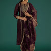 Indyancart IE Women Ethnic Motifs Embroidered Regular Kurta with Trousers & With Dupatta