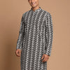 Men's Black Pure Cotton Straight Kurta