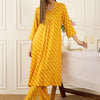 Dhiyona IE Printed V-Neck Three-Quarter Sleeves Top With Trousers