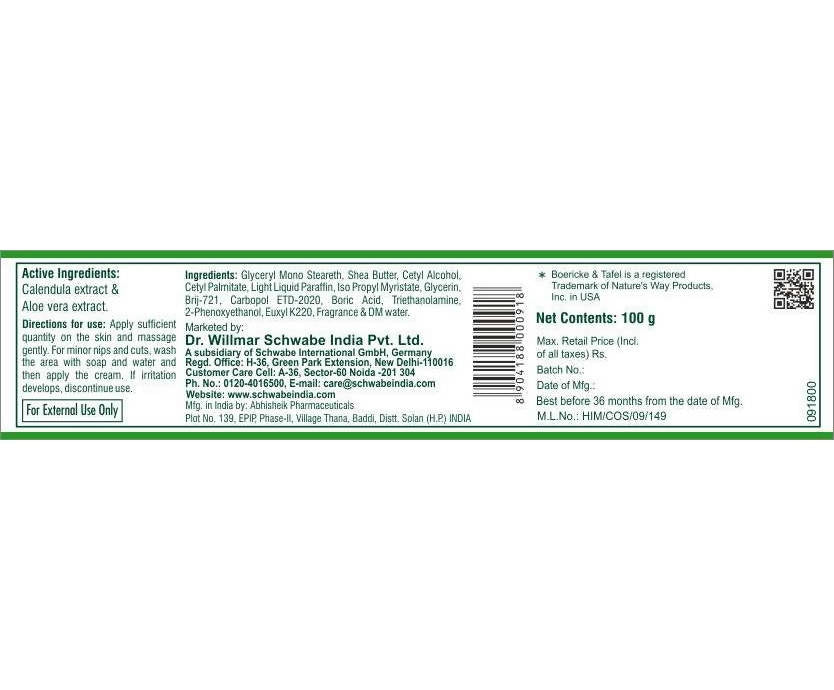 Boericke & Tafel Calendula & Aloe Vera Multi Purpose Cream - Indyancart