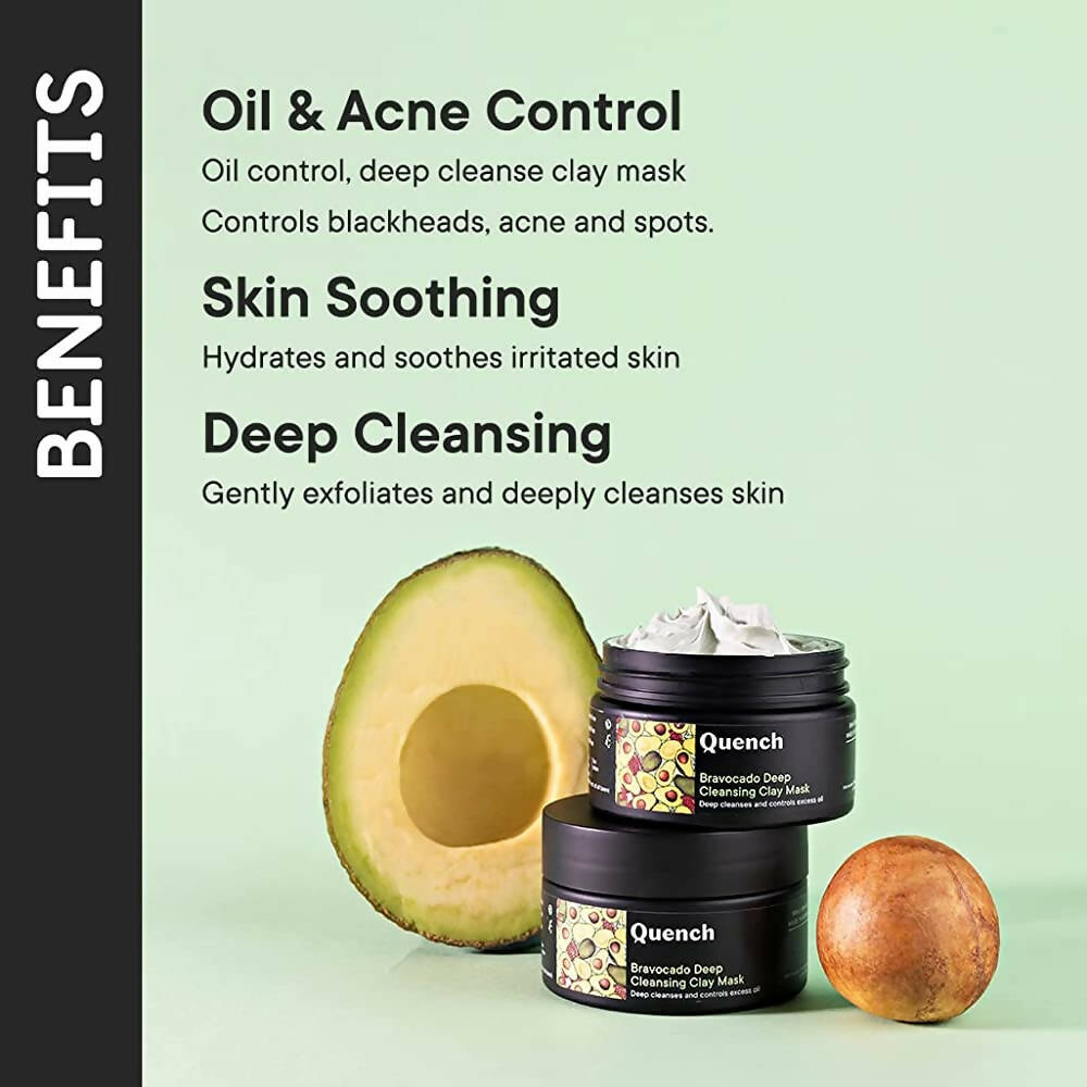 Quench Botanics Bravocado Deep Cleansing Clay Mask - Indyancart