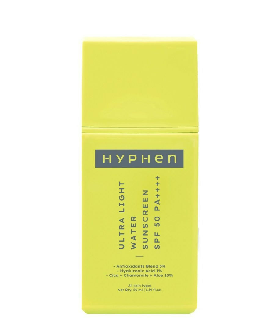Hyphen by Kriti Sanon ultra-light water sunscreen SPF 50 PA++++ with blue light protection, no white cast, for men and women