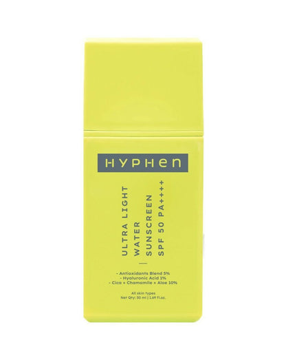 Hyphen by Kriti Sanon ultra-light water sunscreen SPF 50 PA++++ with blue light protection, no white cast, for men and women