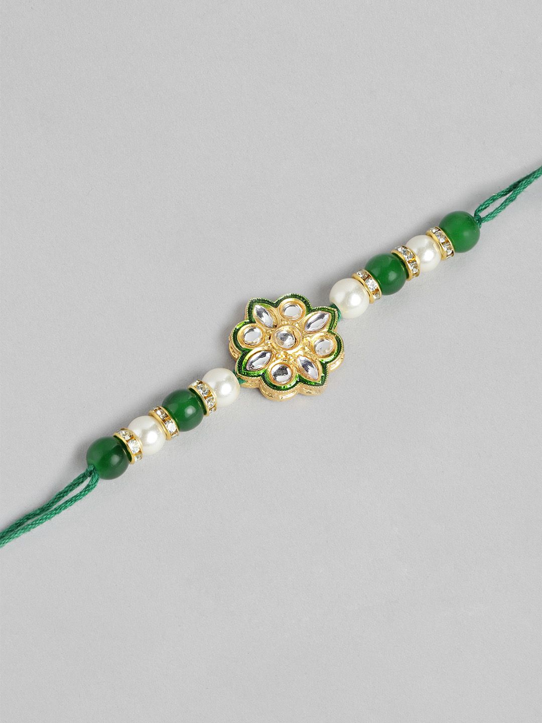 Anouk Unisex Set of 2 Beaded Bhai Bhabhi Rakhis With Roli & Chawal