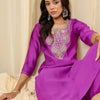 Dhiyona IE Women Ethnic Motifs Embroidered Regular Thread Work Kurta with Trousers