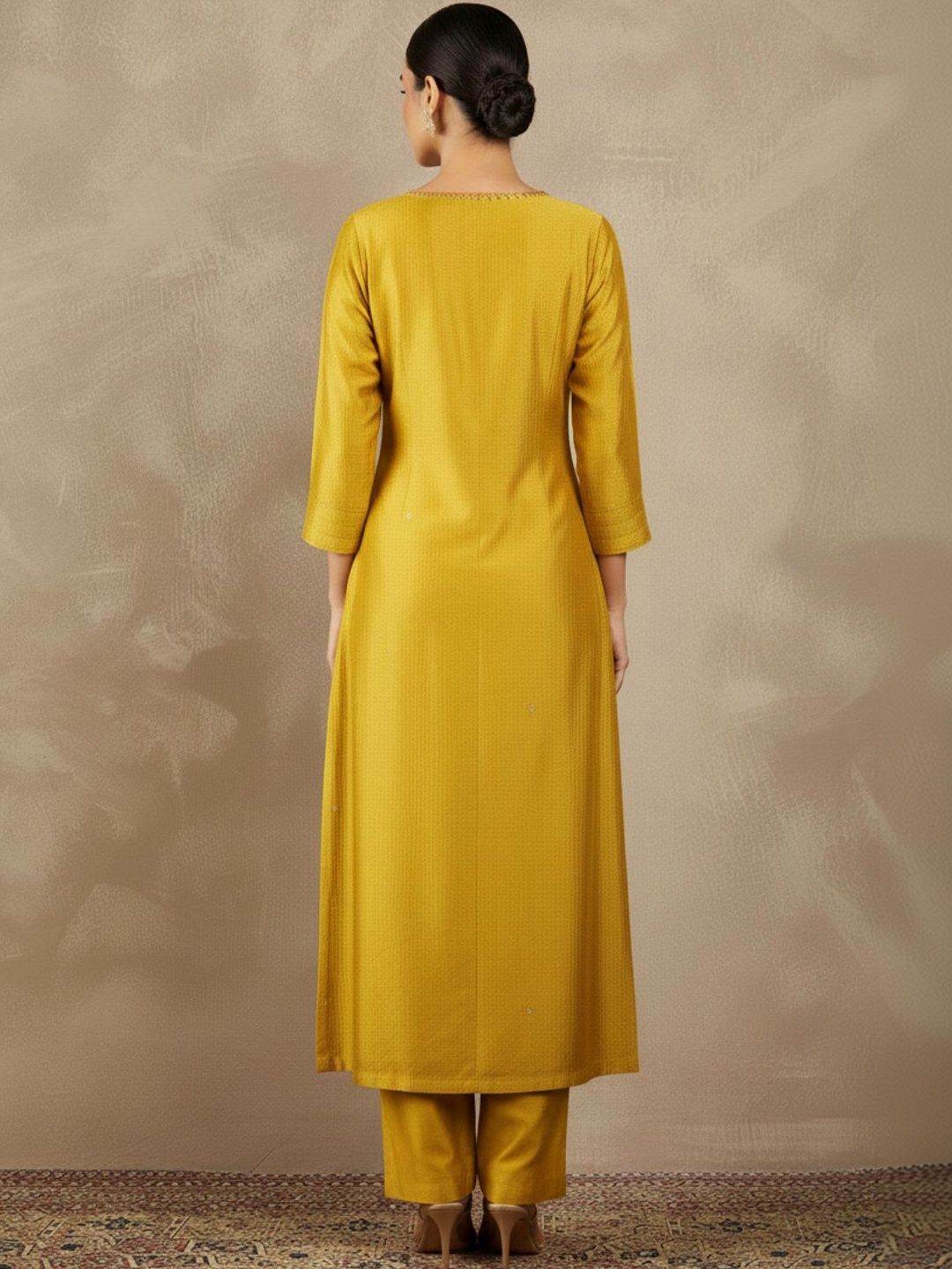 Indyancart VA Women Regular Thread Work Kurta with Palazzos & With Dupatta