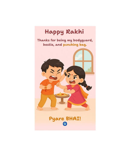 Anouk Set Of 3 Stones Studded And Beaded BRO Thread Rakhis With Roli And Chawal & Card