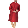 Men's Maroon Silk Blend Straight Kurta Pyjama Set