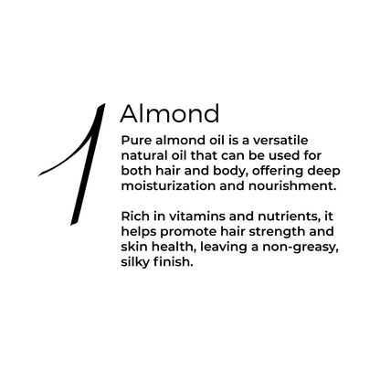 Brillare 100% natural pure almond oil bottle, highlighting hair oil product with almond oil for nourishing hair care.