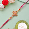 Dhiyona Gold-Toned Stone-Studded & Beaded Thread Rakhi