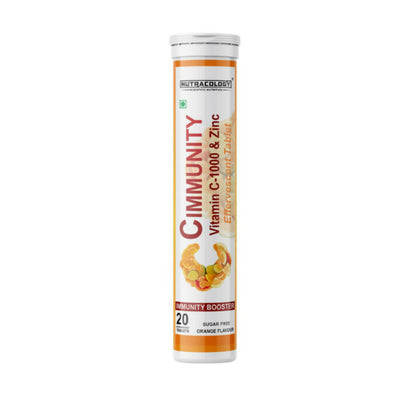 Nutracology Cimmunity Vitamin C 1000mg Effervescent Tablet For Glowing Skin, Immunity Booster