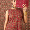 Dhiyona IE Floral Printed Round Neck Pure Cotton Tunic With Trousers
