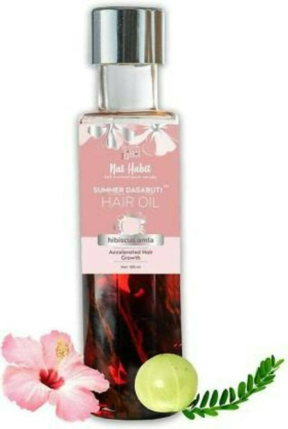 Nat Habit Hibiscus Amla Hair Growth Summer Dasabuti Hair Oil - Indyancart