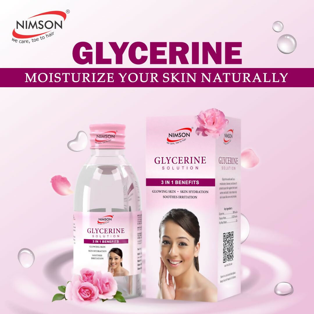 Nimson glycerine face gel for skin protection and moisturizing, showing the clear gel in a transparent container.