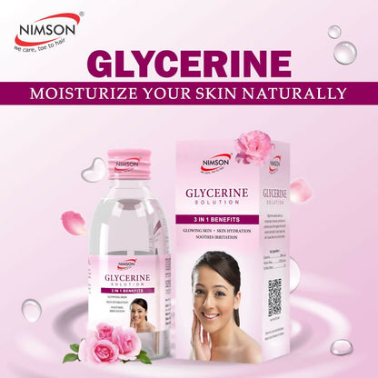 Nimson glycerine face gel for skin protection and moisturizing, showing the clear gel in a transparent container.