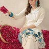Dhiyona IE Women Floral Embroidered Regular Thread Work Pure Cotton Kurta with Palazzos