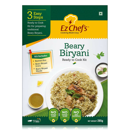 Ez Chef's Beary Biryani Kit - Mangalore's famous biryani masala with spice blend, ready to prepare flavorful biryani at home.