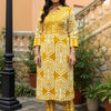Dhiyona IE Women Geometric Printed Cotton Kurta with Trousers