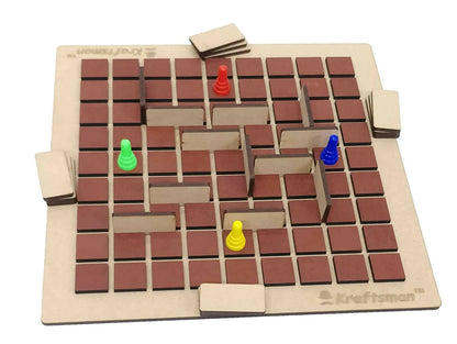 Kraftsman Wooden Corridor Board Game | 2-4 Players Board Game for All Age Groups - Indyancart