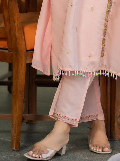 Dhiyona IE Women Ethnic Motifs Embroidered Regular Thread Work Kurta with Trousers & With Dupatta