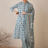 Dhiyona IE Abstract Printed Pure Cotton Straight Kurta With Trousers & Dupatta