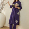 Dhiyona IE Women Ethnic Motifs Embroidered Panelled Thread Work Pure Cotton Kurta with Trousers