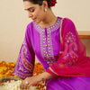 Dhiyona IE Women Ethnic Motifs Embroidered Zardozi Work Kurta with Trousers & Dupatta