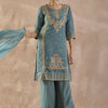 Dhiyona IE Ethnic Motifs Embroidered Round Neck Thread Work Kurta & Palazzos With Dupatta