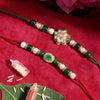 Dhiyona Unisex Set of 2 Beaded Bhai Bhabhi Rakhis With Roli & Chawal