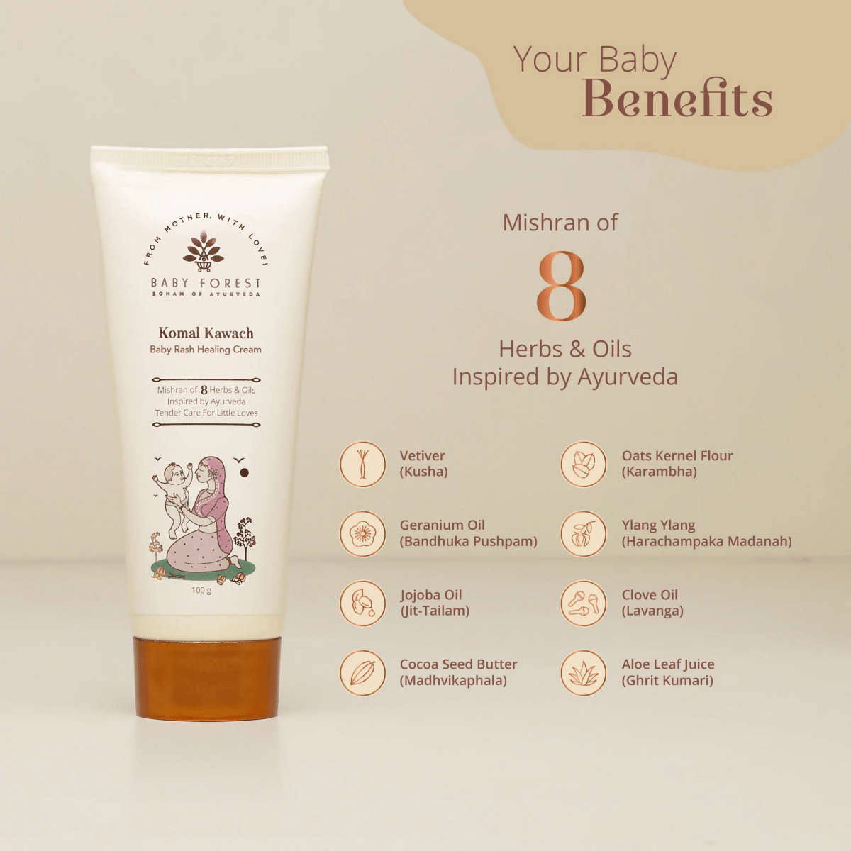 Baby Forest Komal Kawach Baby Rash Healing Cream
