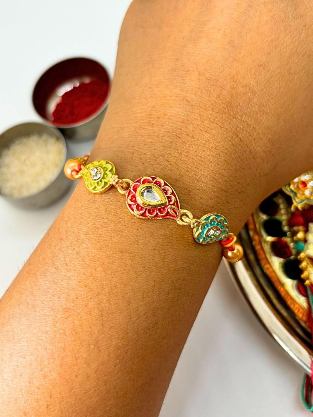 Anouk Unisex 4 Pieces Thread & Beaded Wraparound Rakhis
