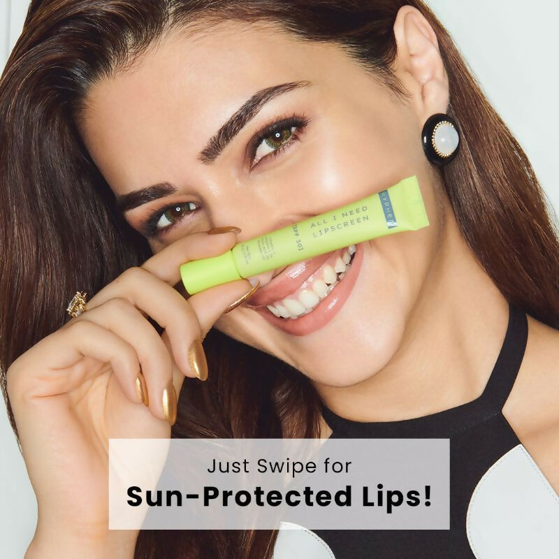 Hyphen by Kriti Sanon All I Need Sunscreen and Lipscreen lip balm, featuring SPF protection and nourishing ingredients.