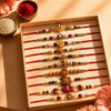 Dhiyona Set Of 10 Artificial Stones & Beads Thread Rakhi With Roli Chawal Chandan Mishri
