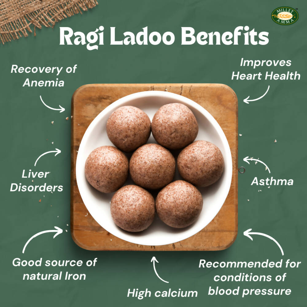 Millet Amma Ragi Laddoo- Made With Jaggery - Indyancart