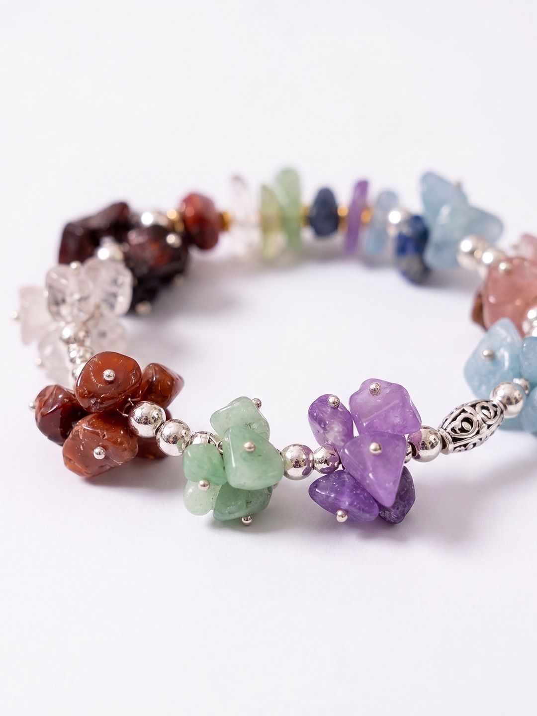 Anouk Set Of 2 Rudraksh & Seven Chakra Chip Bracelet Rakhi With Roli Chawal Chandan Mishri