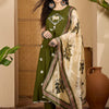 Dhiyona SN Women's Bandhani Printed Sleeveless Thread Work A-Line Kurta & Trousers With Dupatta