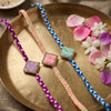 Dhiyona Set Of 3 Multicolor Ad Thread Rakhi With Roli Chawal Chandan Mishri